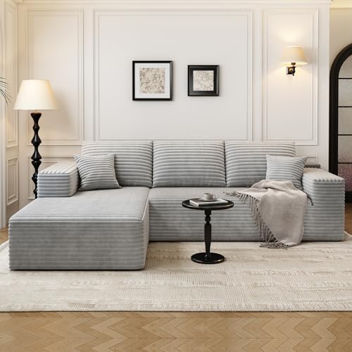 Cloud Modular Sectional Sofa with Ottoman, U Shaped, Black M332378