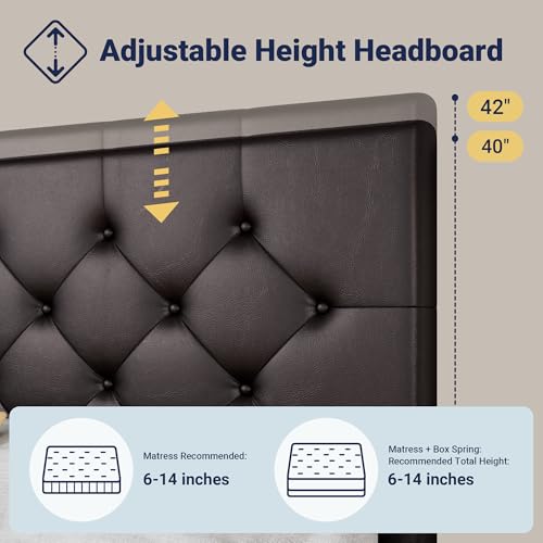 Allewie Upholstered Queen Platform Bed Frame with 4 Drawers and Headboard, Light Grey A922