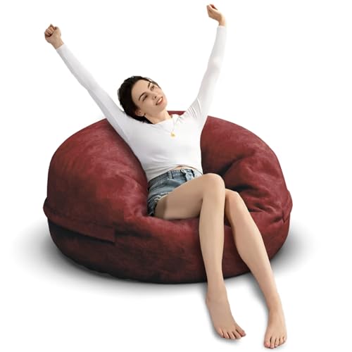 Bean Bag Chair for Adults 3FT, Soft Removable Cover, Light Gray M535251