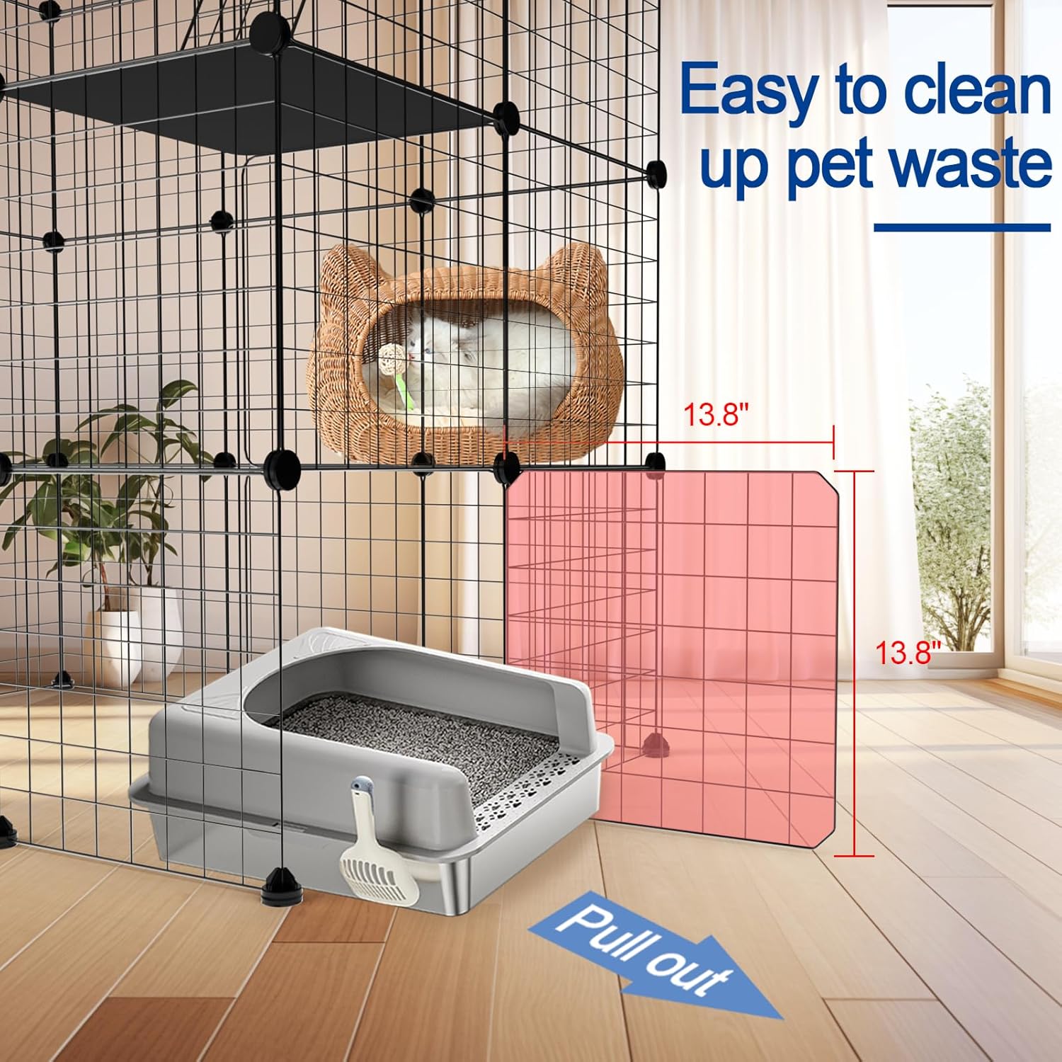 Large Cat Cage 3-Tier Catio Outdoor Cat Enclosure B2583