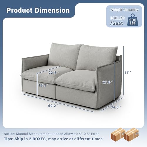 Cloud Modular Sectional Sofa, Waterproof Down Filled, High Backrest 5 Seater, Dark Gray J53470