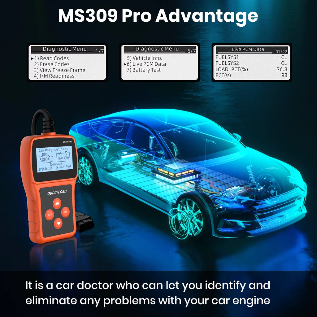 OBD2 Scanner Code Reader Car Diagnostic Tool Battery Tester O706