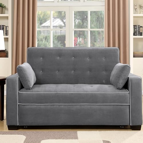 Serta Ainsley Convertible Sleeper Sofa Queen Size Navy Velvet V951