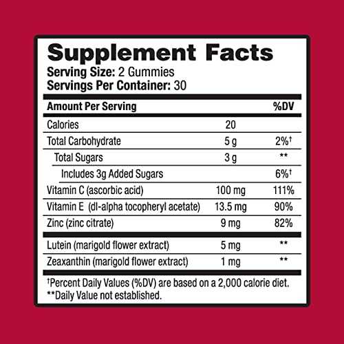 Ocuvite Vitamin & Mineral Supplement Adult Gummies, Mixed Fruit, 60 Count U829433