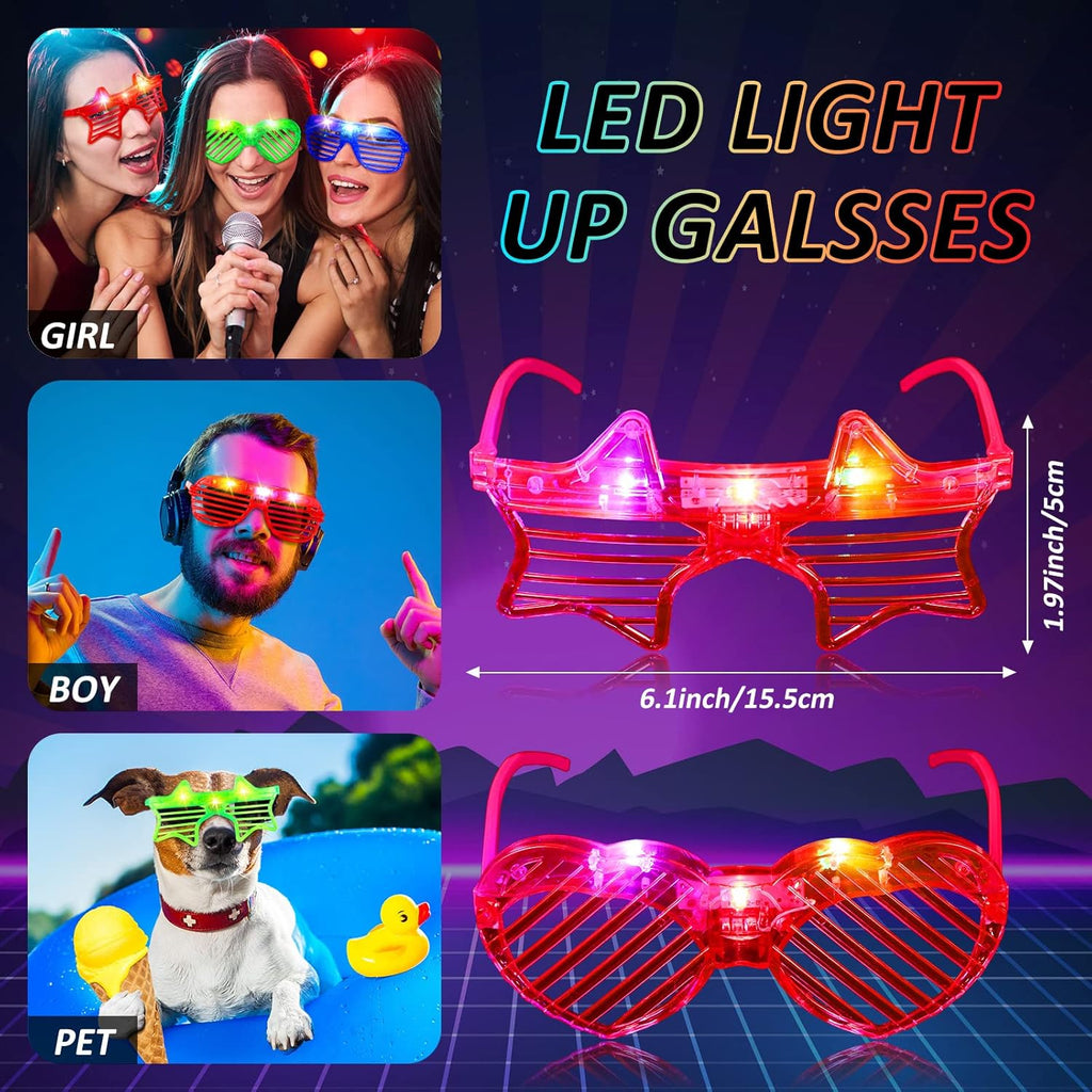 Maitys 12 Pcs LED Glow Glasses for Adult Party Supplies Y41266