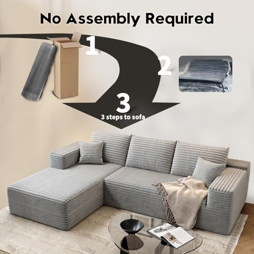 Cloud Modular Sectional Sofa with Ottoman, U Shaped, Black M332378