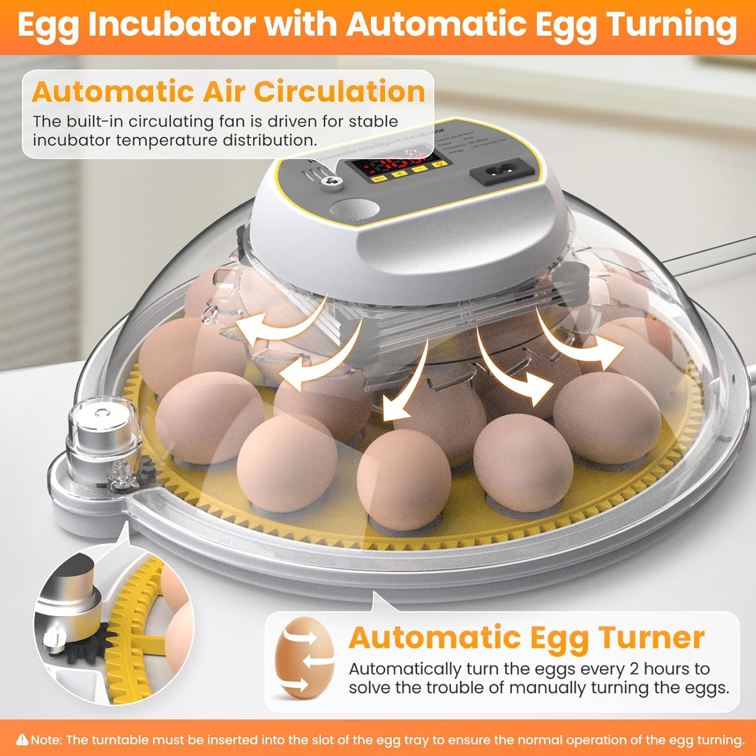 Incubators for Hatching Eggs, 18-60 Eggs with Auto Turning and Water Adding J66328