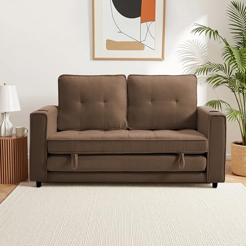 Loveseat Sleeper Sofa Bed Convertible Futon Couch Dark Blue Y2868
