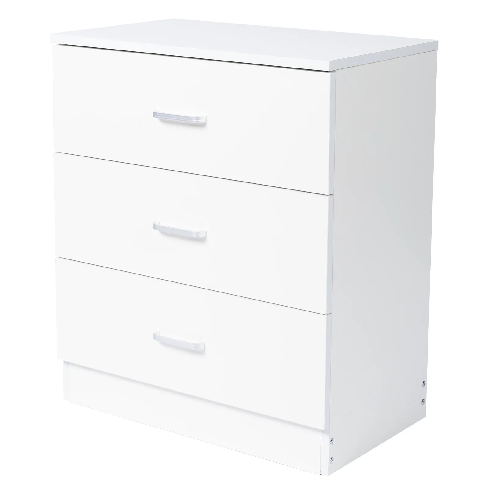 SYNGAR Modern 3-Drawer Wooden Dresser Cabinet, White R9601