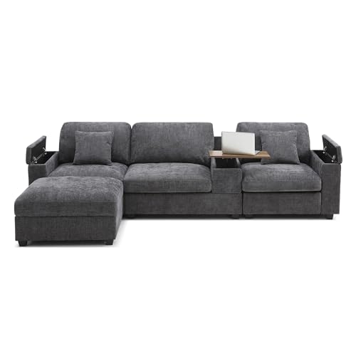 Oversized Modular Sectional Sofa with Movable Ottoman E909