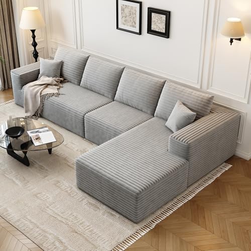 Cloud Modular Sectional Sofa with Ottoman, U Shaped, Black M332378