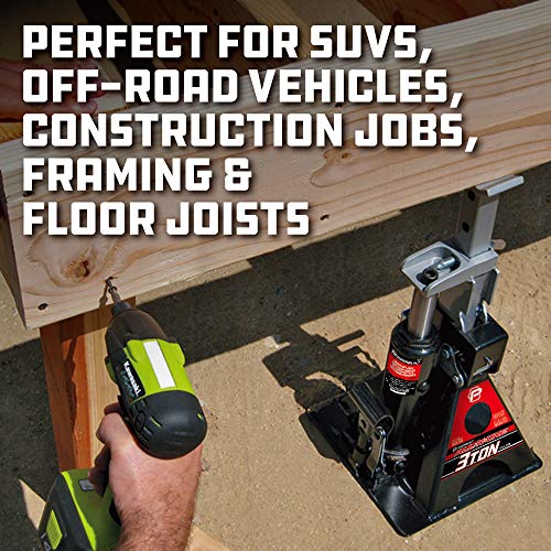 Powerbuilt 3 Ton All-in-One Bottle Jack and Jack Stands, 6000 lb Car Lift J927