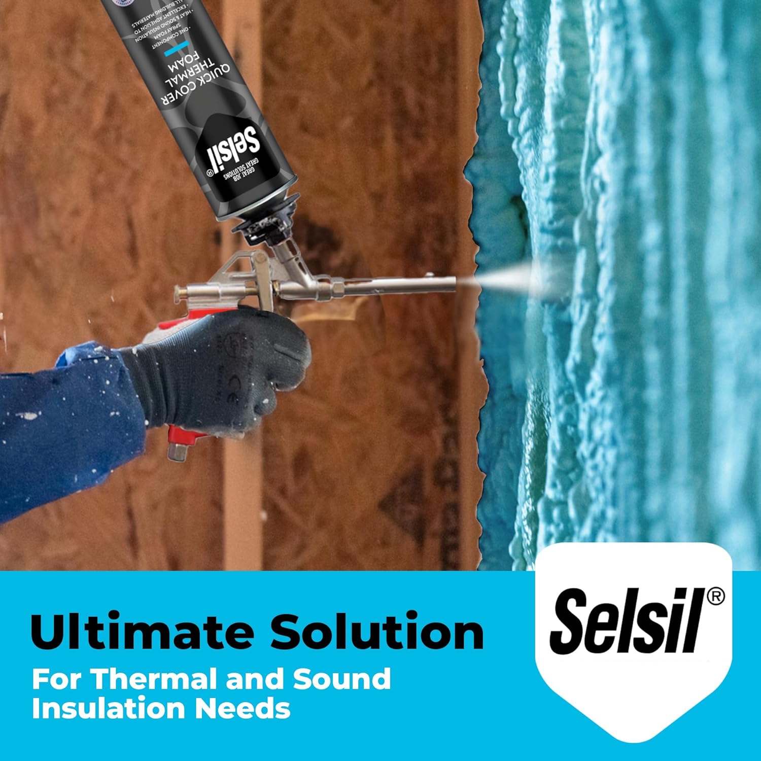 Selsil Spray Foam Insulation 12 Pack - Thermal & Sound Insulation for Walls, Roof, Hard-to-Reach Areas, 25 oz E97181