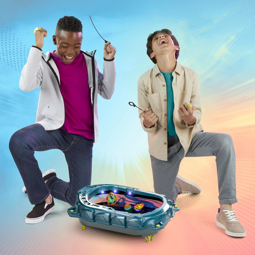 BEYBLADE Burst QuadStrike Light Ignite Battle Set Stadium with 2 Tops and 2 Launchers H83919