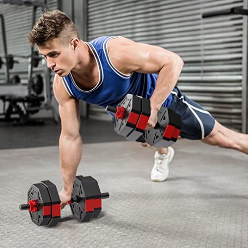 Adjustable Dumbbells Set, 20-80lbs Non-Rolling Hexagon for Home Gym W26355