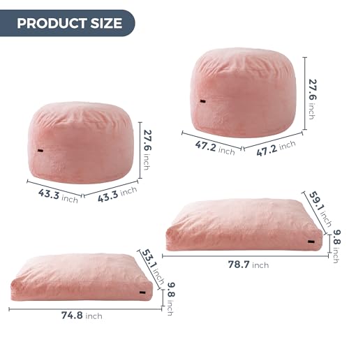MAXYOYO Giant Bean Bag Chair Bed for Adults, Convertible Floor Sofa G466