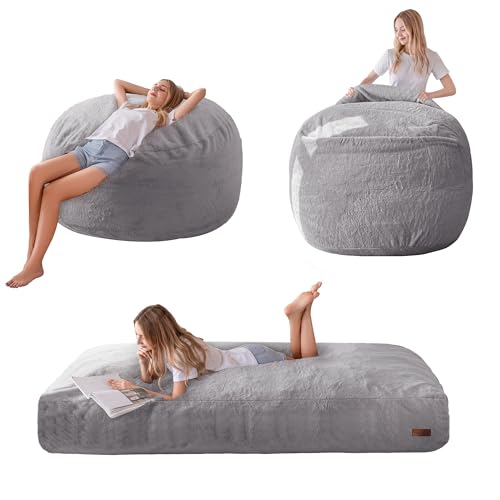 MAXYOYO Giant Bean Bag Chair Bed for Adults, Convertible Floor Sofa G466