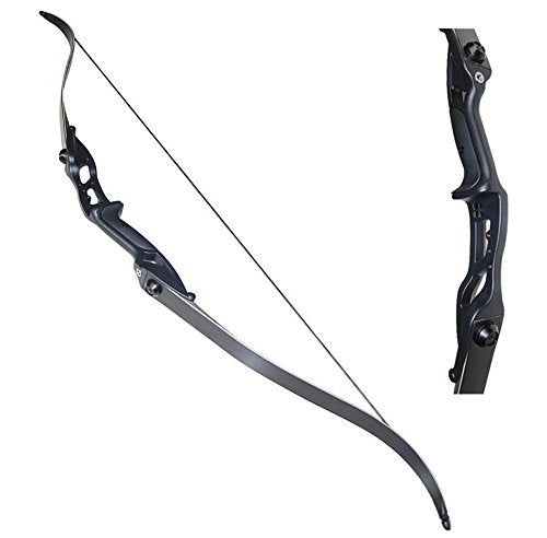 Toparchery Archery 56" Takedown Hunting Recurve Bow Metal Riser Right Hand Black Longbow