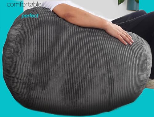 Faux Fur Bean Bag Chair for Adults with Filling, Blue J1419