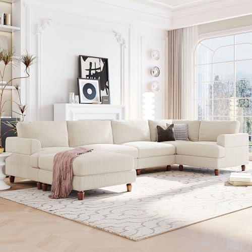 Oversized Modular Sectional Sofa with Movable Ottoman E909