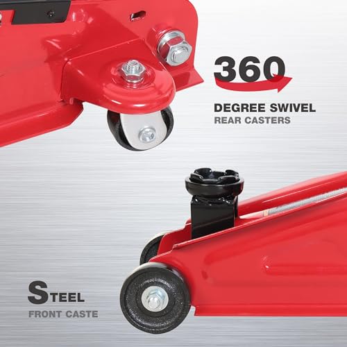 BIG RED Torin Hydraulic Trolley Floor Jack with Storage Case, 1.5 Ton Capacity, Black J906585