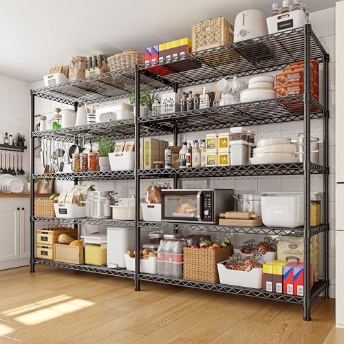 REIBII 73''W 5-Tier Metal Shelving Unit, Heavy Duty Wire Storage Rack F431