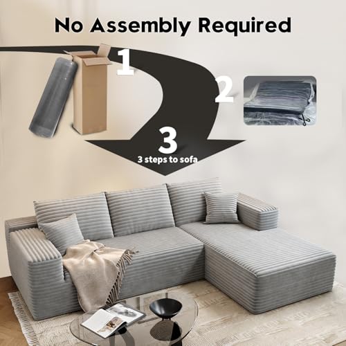 Cloud Modular Sectional Sofa with Ottoman, U Shaped, Black M332378