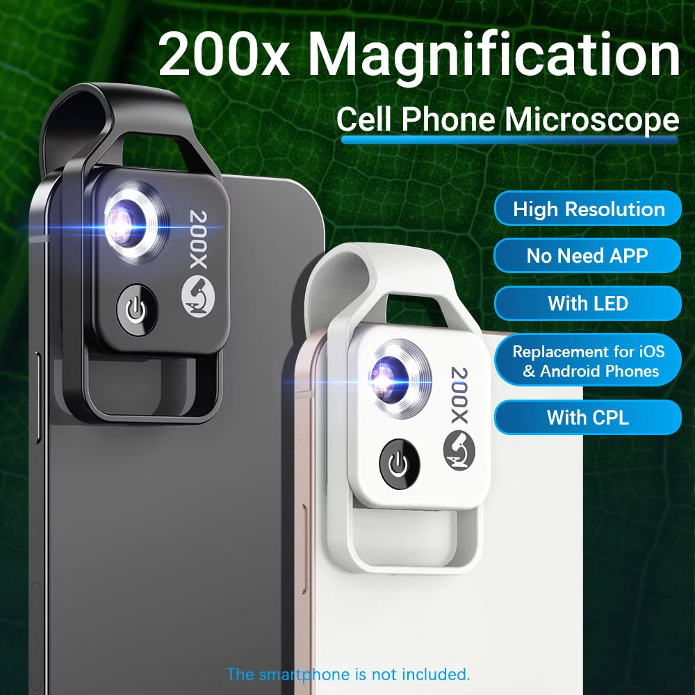 APEXEL MS002 200X Phone Microscope Lens for Plant Skin Examination H697654