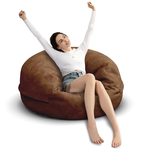 Bean Bag Chair for Adults 3FT, Soft Removable Cover, Light Gray M535251