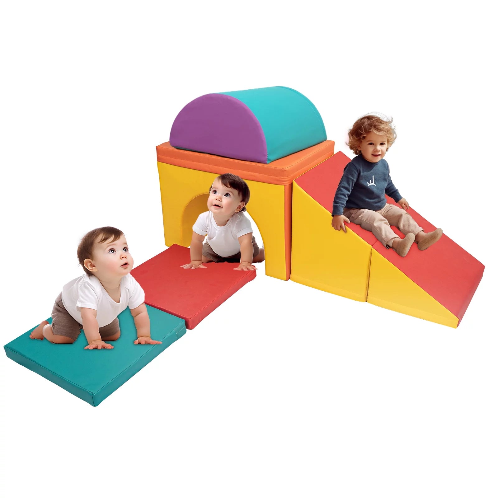 KORIMEFA 5 PCS Kids Climbing Toys for Toddlers 1-3, Soft Foam Blocks Indoor Playset U246