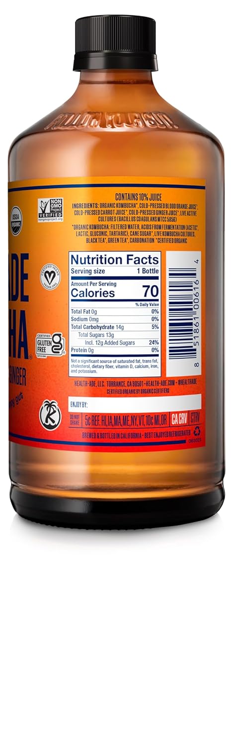 Health-Ade Blood Orange Carrot Ginger Kombucha, 16 fl oz W7069