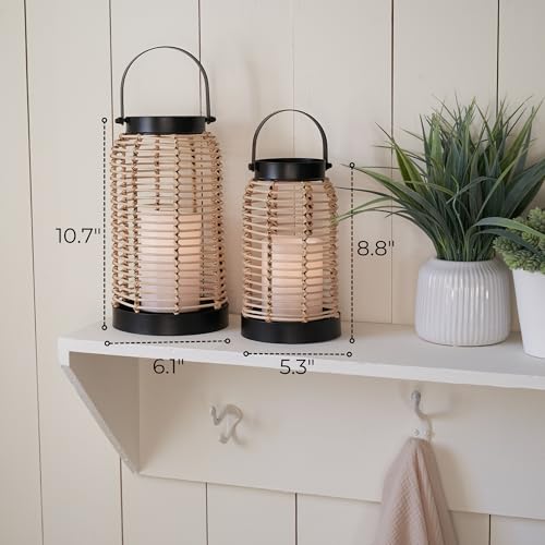 Natural Rattan Boho Lanterns Handcrafted Home Decor Q86698