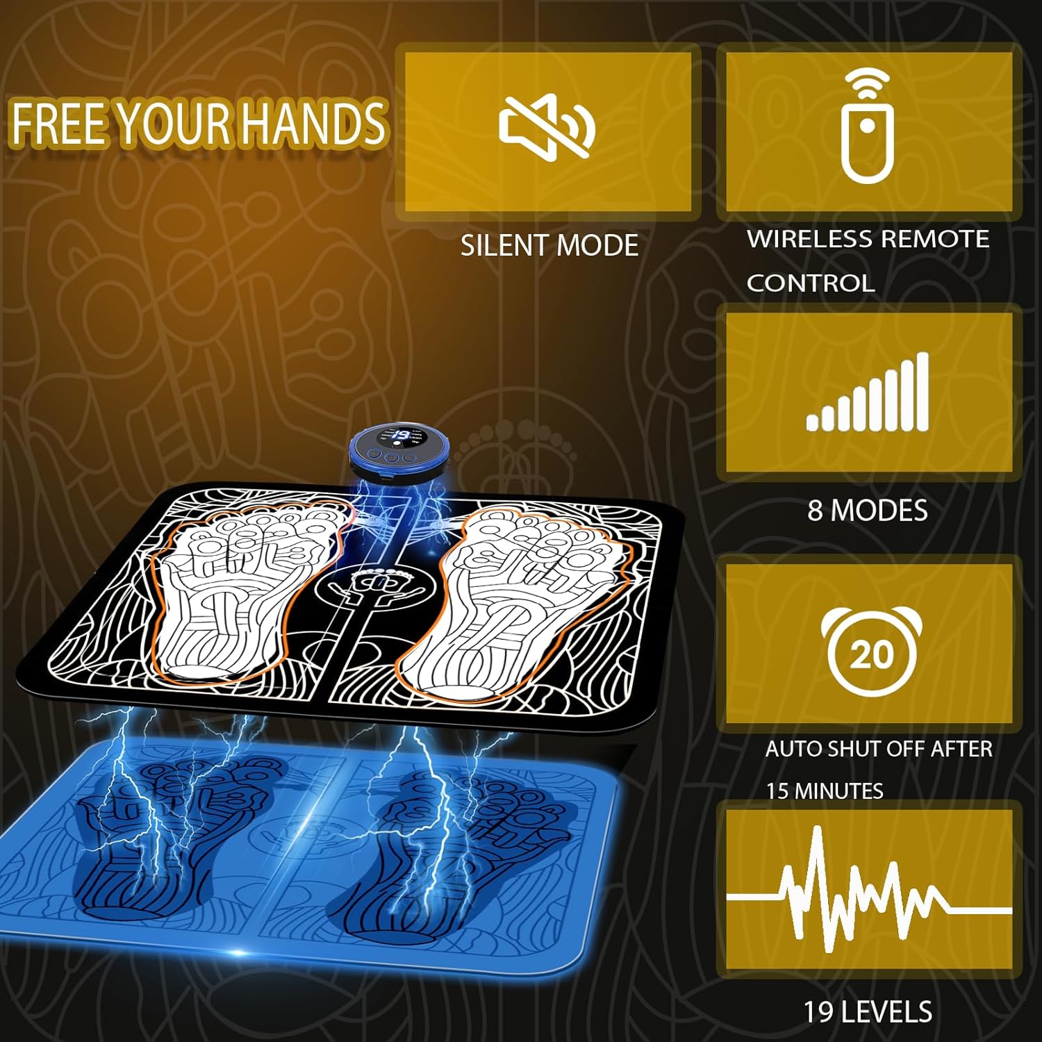 EMS Foot Massager Pad for Neuropathy Pain Relief Y320