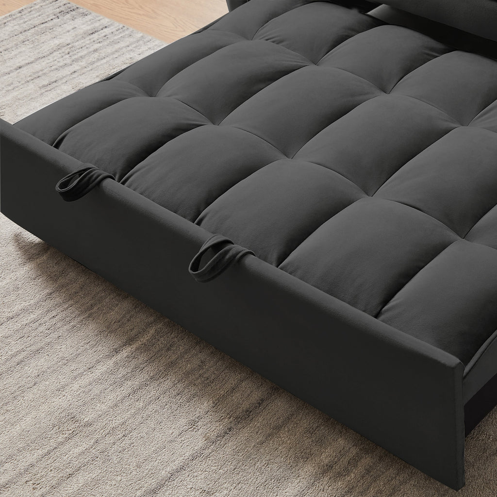 Hombay Modern Velvet Pull Out Convertible Sofa Bed with Reclining Backrest E65595
