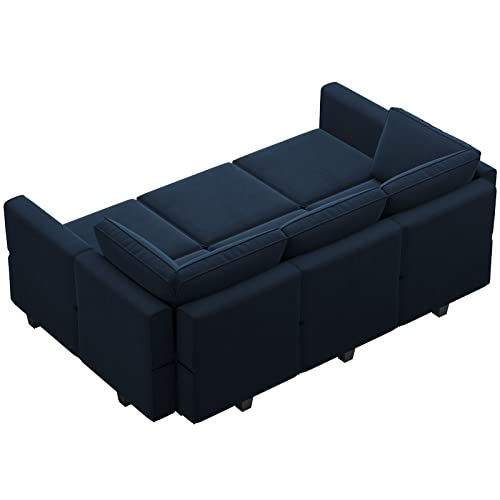 Belffin Modular Velvet Sectional Sofa with Chaise Lounge and Storage, Grey T418154