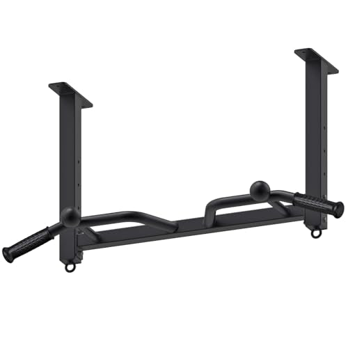 32" Ceiling Mounted Pull Up Bar - Heavy Duty, Adjustable, Home Gym with Punching Bag Hanger B99862
