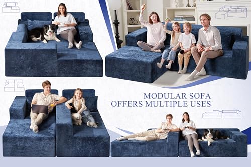 HABUTWAY 105" L-Shape Modular Sectional Sofa, Grey Velvet G848557