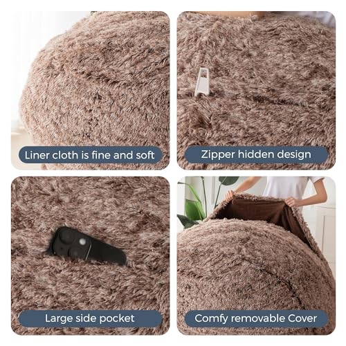 MAXYOYO Giant Bean Bag Chair Bed for Adults, Convertible Floor Sofa G466