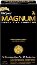 Trojan Large Condom Magnum Lubricated -Larger than Standard for Extra Comfort -12 Count / 2Pk.