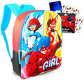 Miraculous Ladybug Backpack Set - Bundle with 15" Miraculous Ladybug School Bag with Miraculous Ladybug Stickers (Miraculous Ladybug School Supplies)