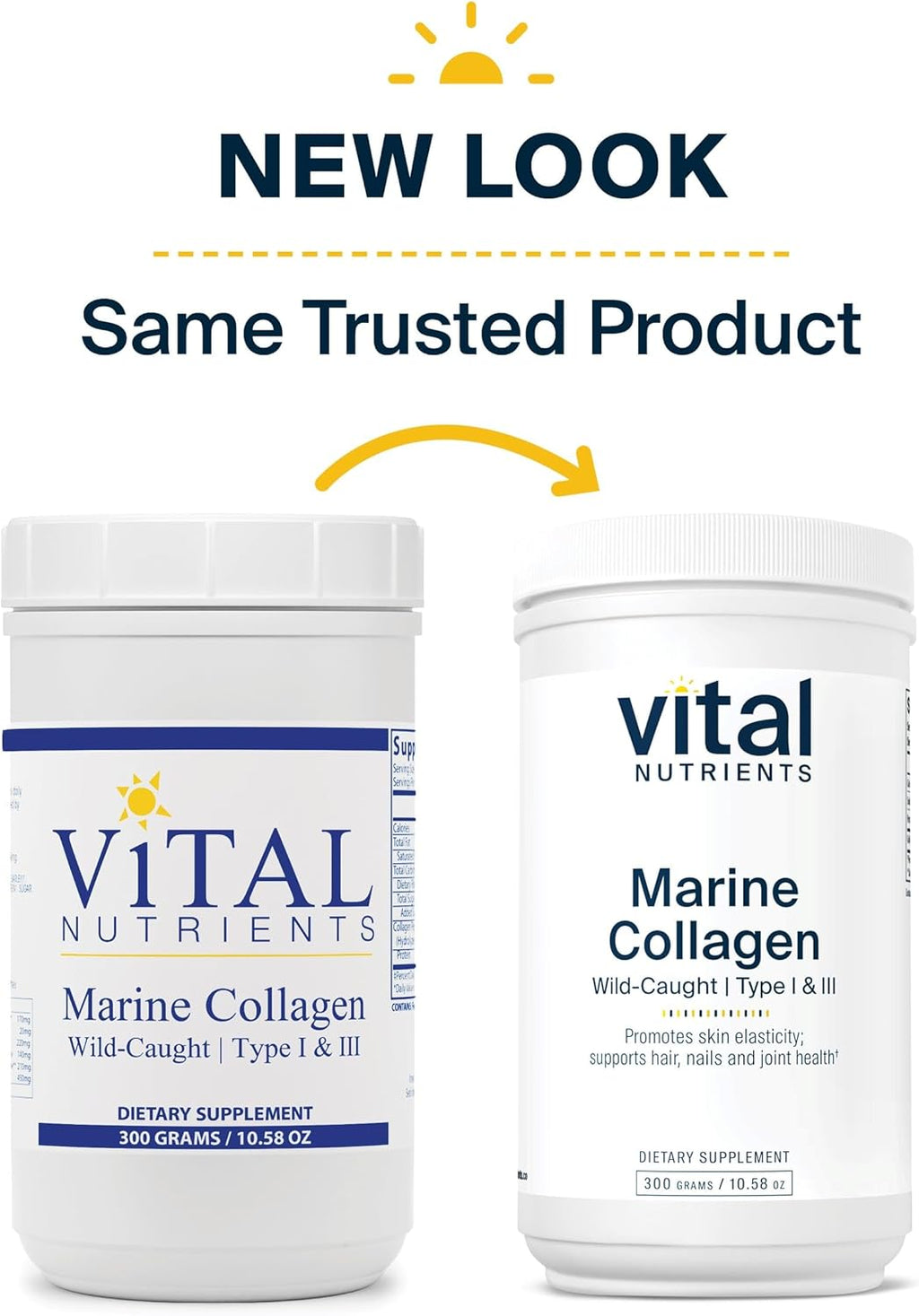 Vital Nutrients Marine Collagen Powder Unflavored, Type I & III, 60 Capsules W9604