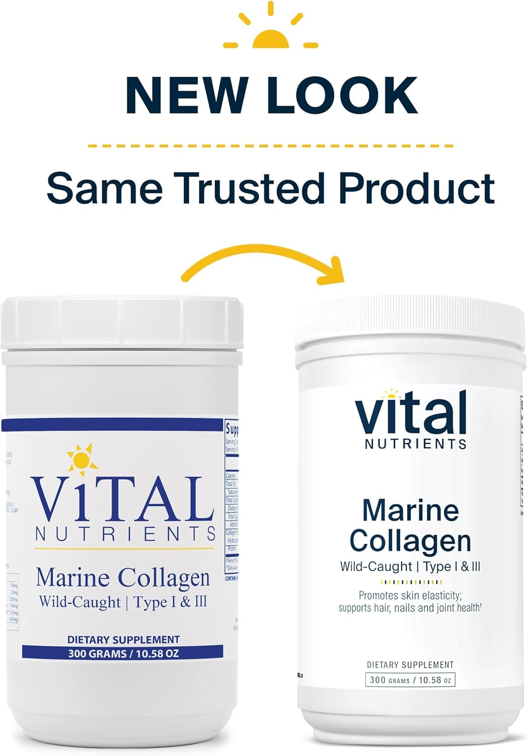 Vital Nutrients Marine Collagen Powder Unflavored, Type I & III, 60 Capsules W9604