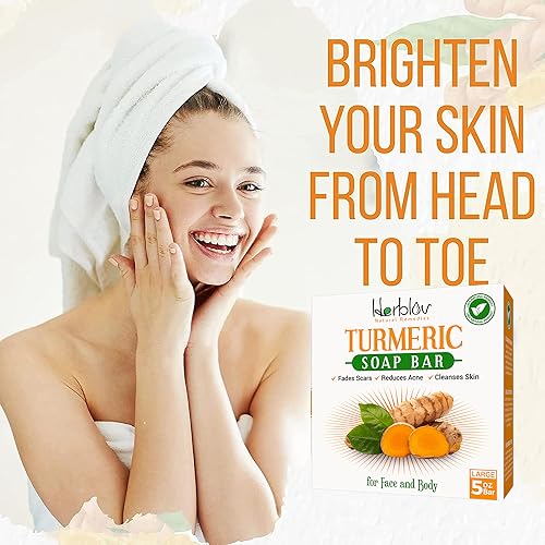 Turmeric Soap Bar for Face & Body, Skin Brightening, 5oz, Made in USA J1349