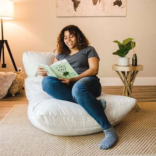Big Joe Dorm Bean Bag Chair with Drink Holder, Black Smartmax, 3 ft Q1693