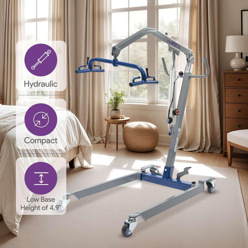 Hydraulic Patient Lift for Home Use, 400 lb Capacity, Manual Full Body Lifter A835