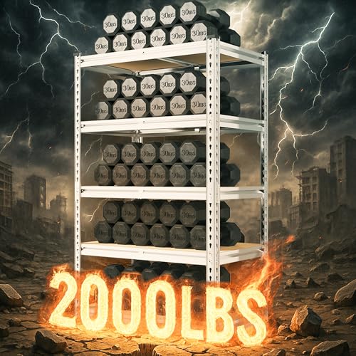 REIBII Storage Shelves 6 Tier Heavy Duty Metal Shelving, Adjustable, 2250LBS A7728