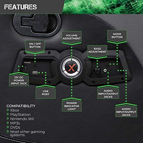 X Rocker Gamma Recliner Gaming Chair with Bluetooth Audio and Footrest, Black L57269