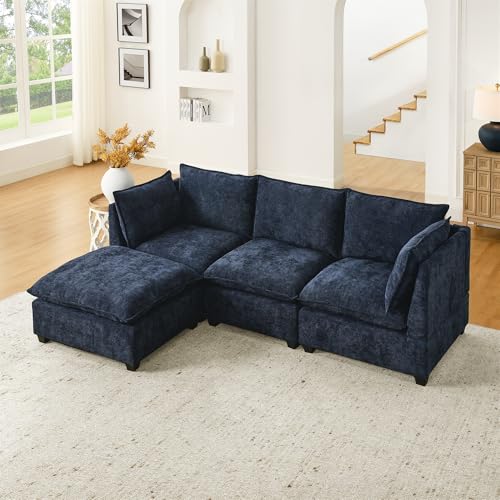 Oversized Modular Sectional Sofa with Movable Ottoman E909