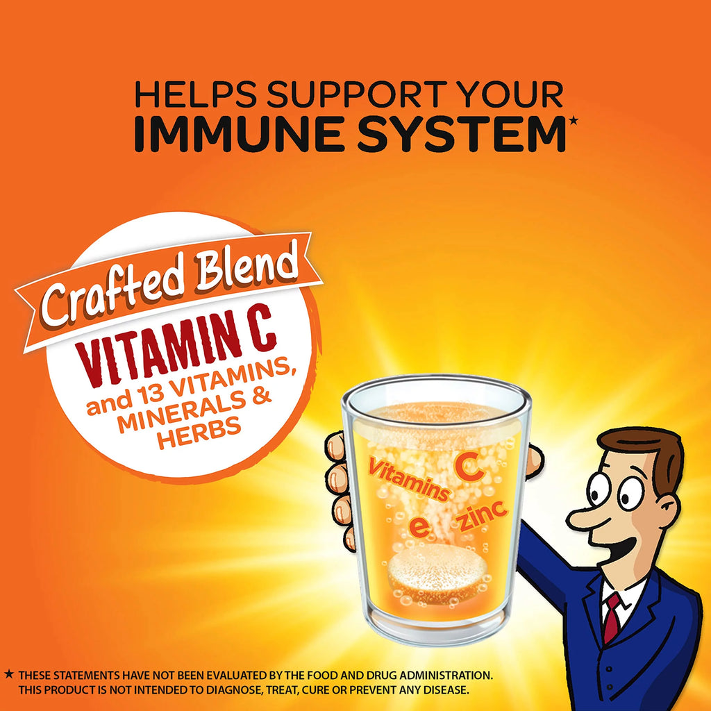 Airborne 1000mg Vitamin C with Zinc Effervescent Tablets, Orange Flavor, 36 Count L888164