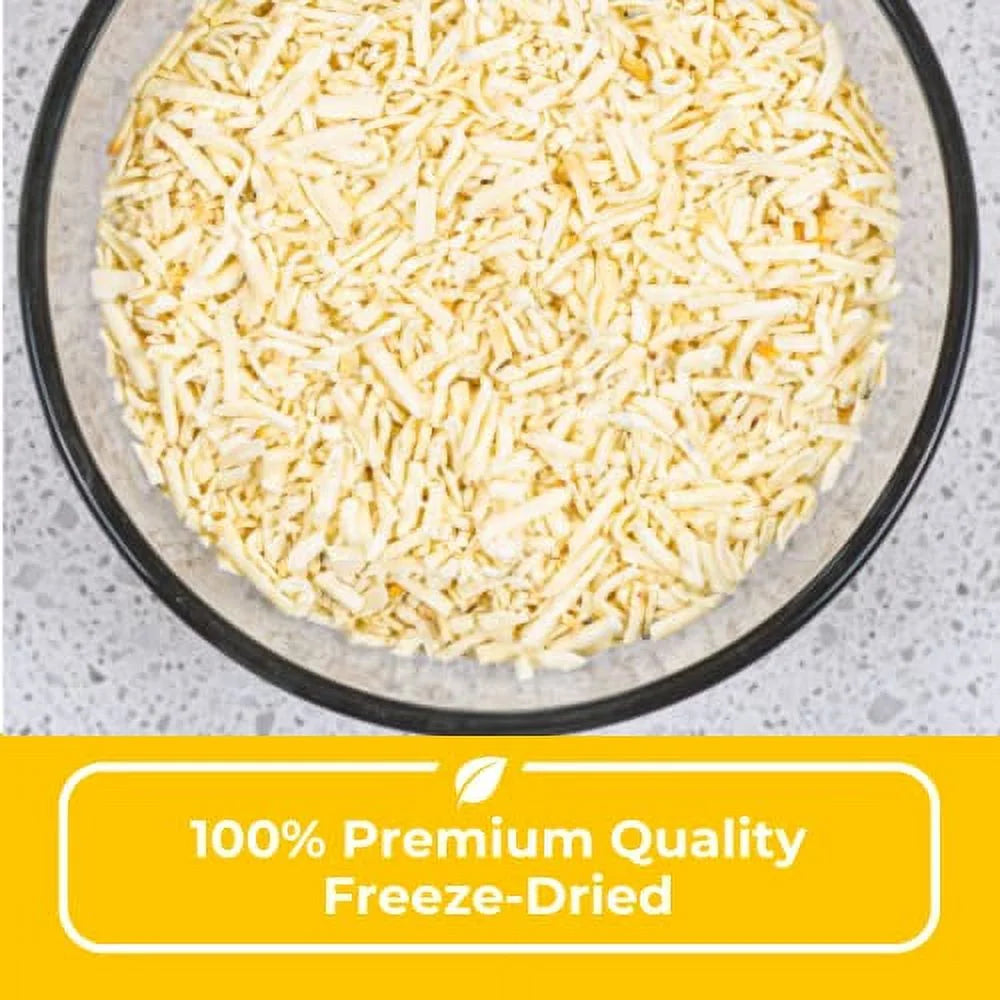 Nutristore Freeze-Dried Pepper Jack Cheese Shredded for Snacking, Camping & Emergency Food Storage Y364905